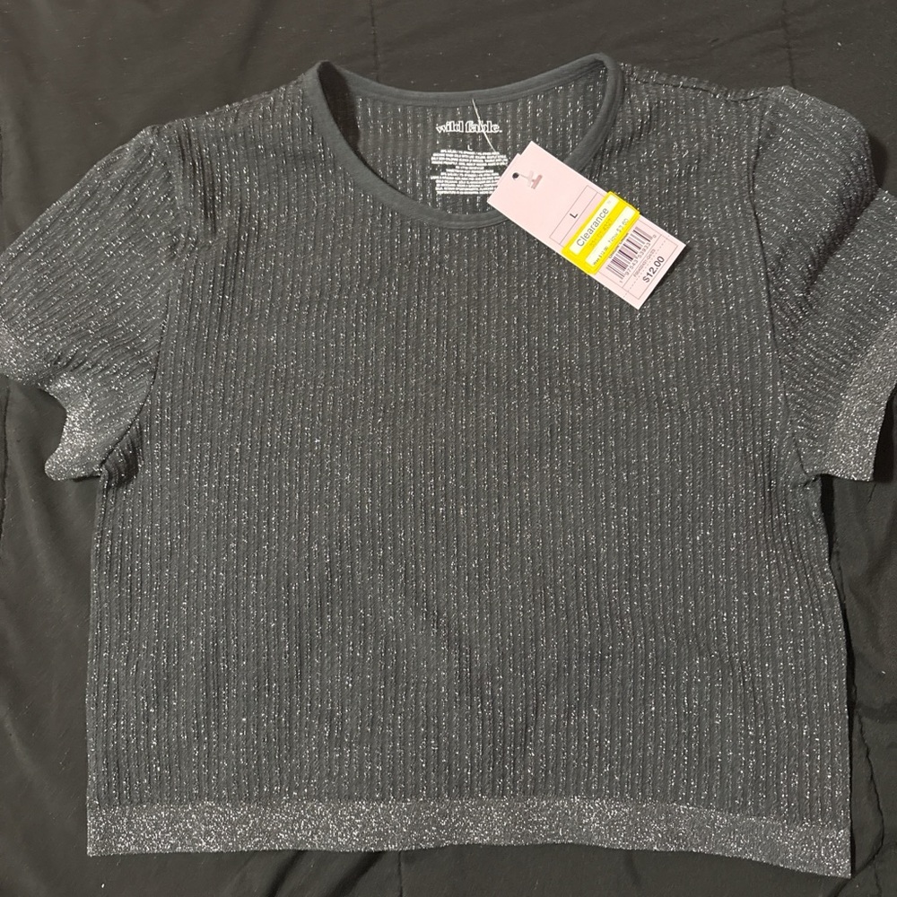 Wild Fable Shimmering Charcoal Tee